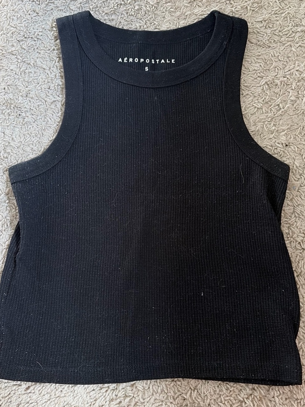 Aeropostale Black Ribbed Tank Top
